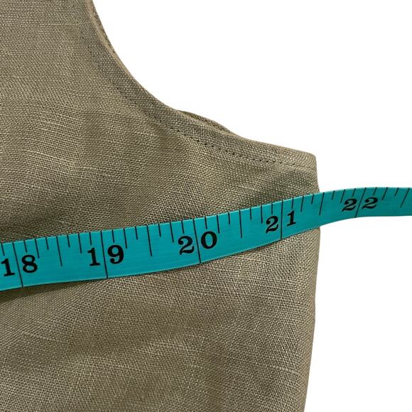 Cartoon 100% Linen Midi Dress 42, US 10 12 L | Minimalist, Pockets, Khaki NWT - Picture 7 of 8